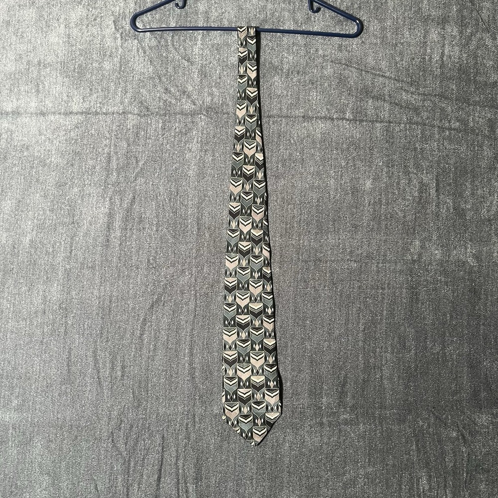 Vintage Ruffini Italian Silk Tie Mens Abstract Geometric Pattern Necktie 4"